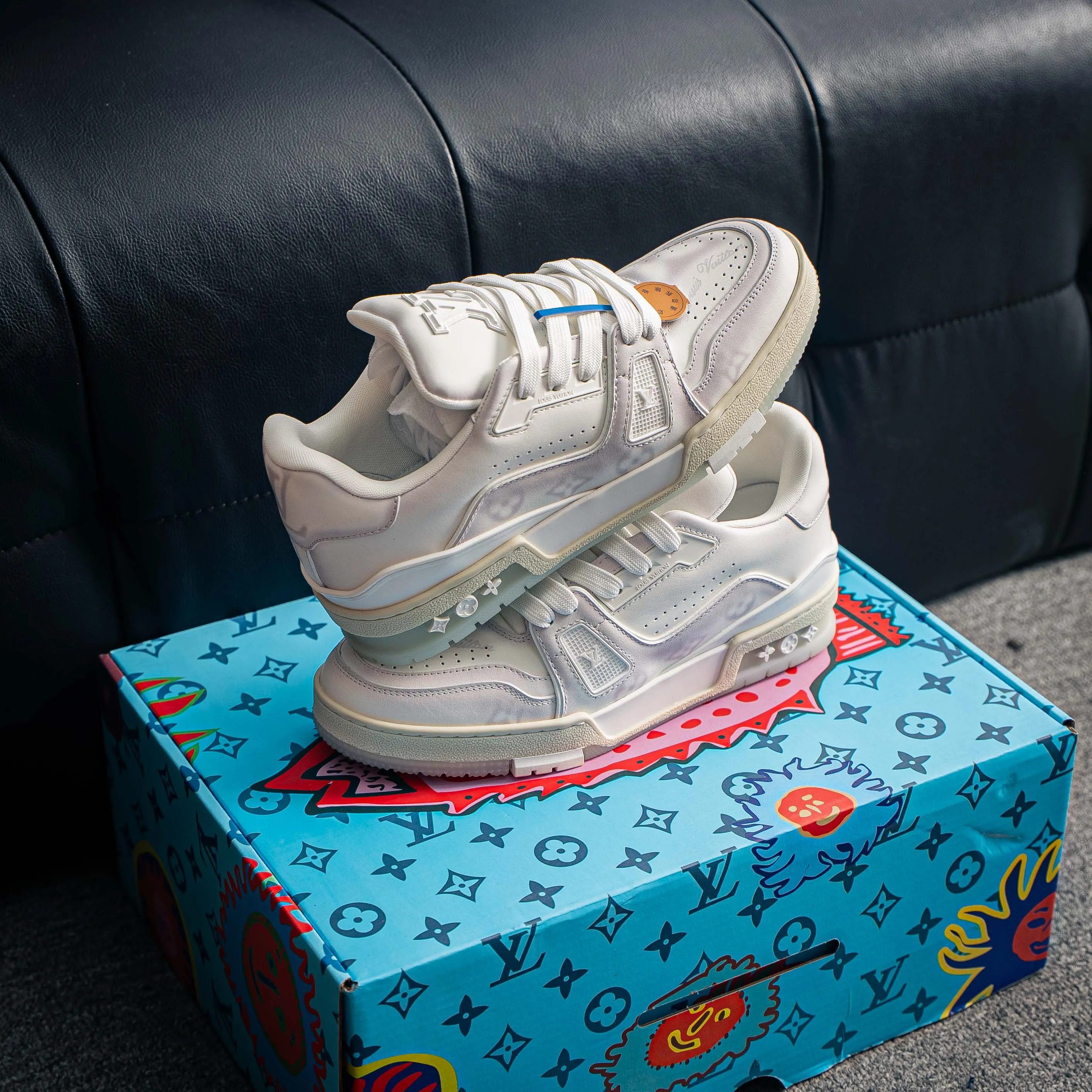【YS 】 Louis Vuitton LV Trainer Blue ✦ ， ✦ White ， ✦ Lace-Up ，